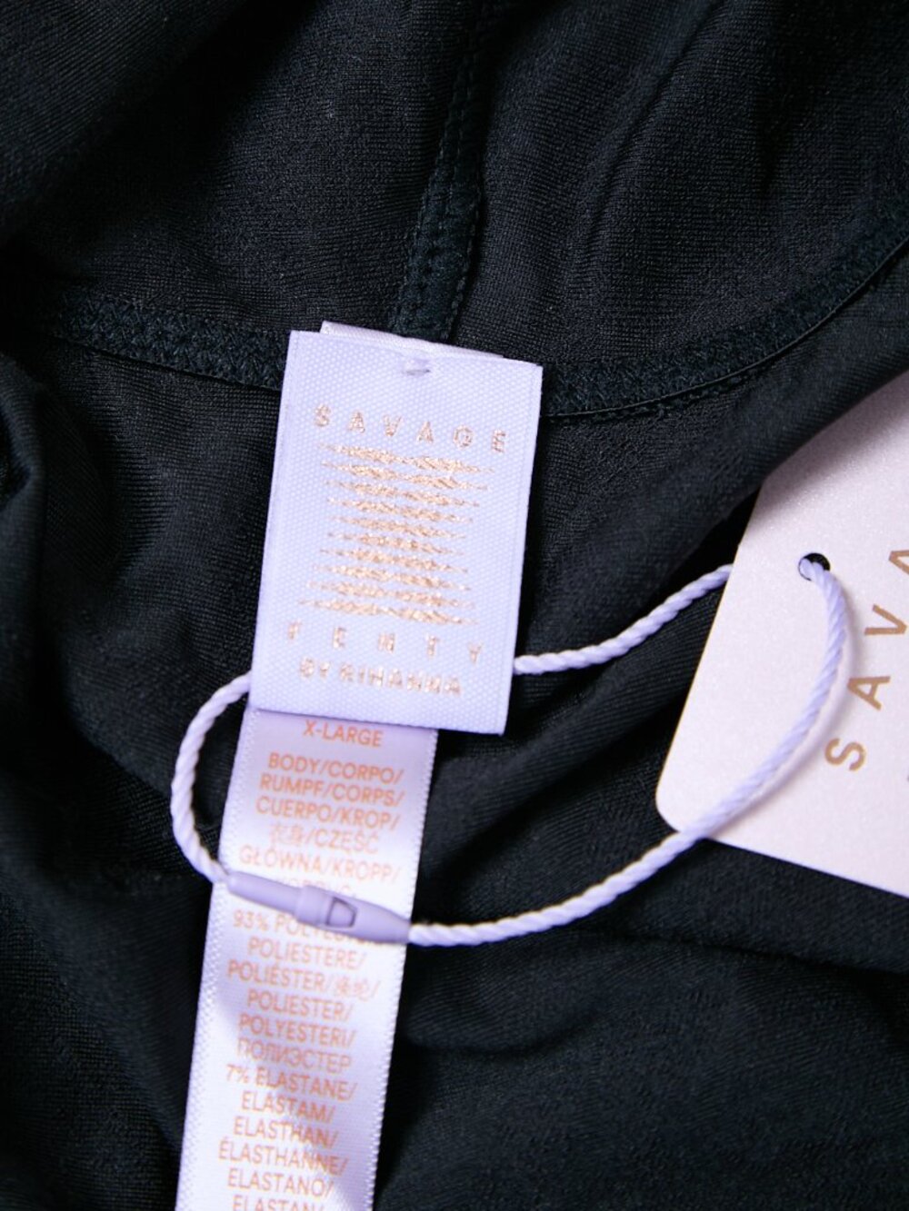 Savage x Fenty Charmed Prince Hooded Long Sleeve Bodysuit Teddy Black Caviar NWT - Picture 9 of 12